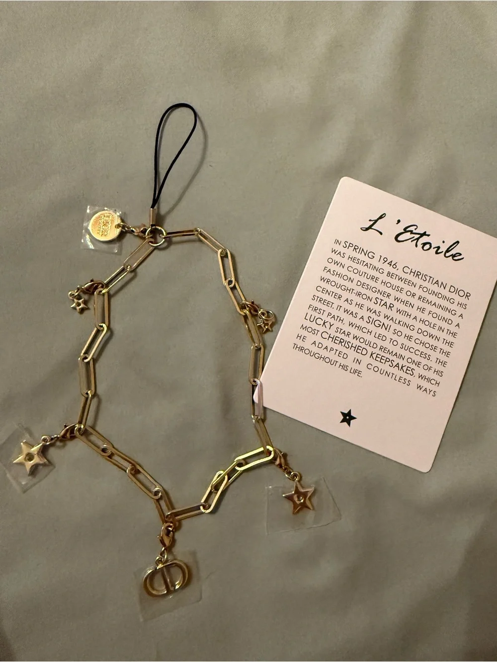Dior Gold Star Phone Charm